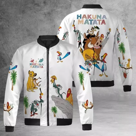 Lion King Hakuna Matata Animal Kingdom Printed Unisex Bomber Jacket