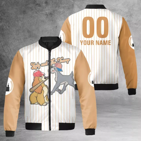 Personalized Let's Play Baseball With Lady And The Tramp Jacket