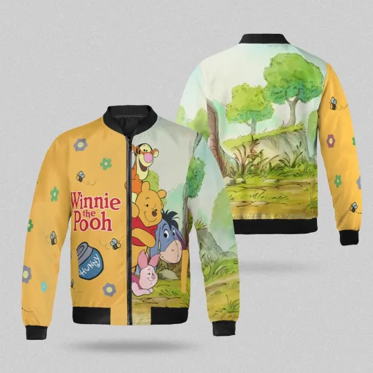 Retro Pooh Piglet Eeyore & Tigger Besties Winnie The Pooh Bomber Jacket