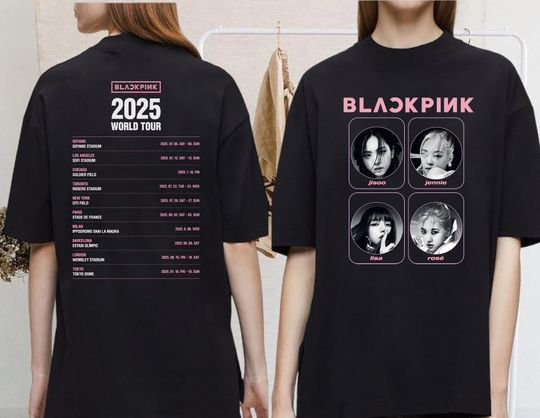 Graphic Black Pink Shirt, Black Pink World Tour 2025 Shirt,  Black Pink Blink Fan Gift, Black Pink 2025 Concert Tee, Kpop Black Pink Merch