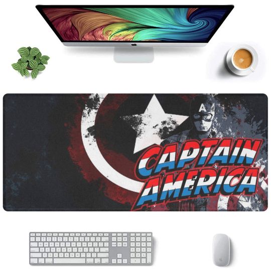 Captain America Desk Mat Suitable for Gamers, Content Creators, and Others