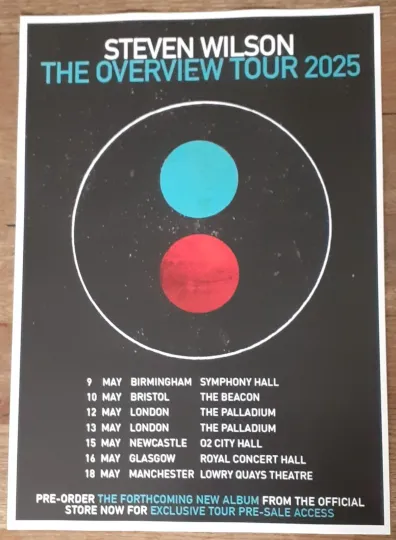 Steven Wilson - live band music show 2025 promotional tour concert gig poster