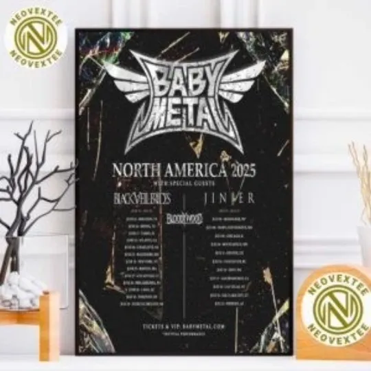 Babymetal Tour 2025 Poster - Black Veil Brides & JINJER - Canvas