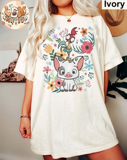 Retro Moana Shirt, Hei Hei and Pua Shirt, Disney Shirt, Disneyland Shirt, Disney World Shirt, Matching Family Disney Shirts, Disney Shirts