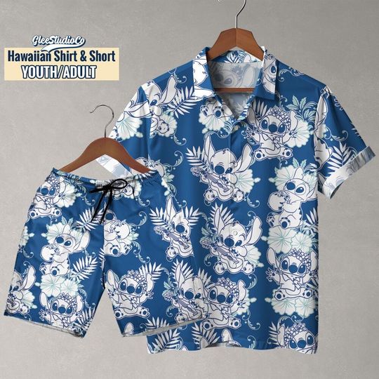 Disney Stitch Funny Blue Hawaiian NDB75, Lilo Stitch Summer Beach Shirt, Aloha Vacation Shirt, Stitch Lover Gift For Her Him