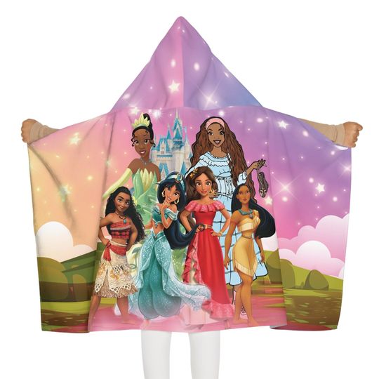 Princess Hooded Towel, Princess Birthday Girl Towel, Bath Pool Summer Beach Trip, Girl Trip, Summer Gift for her, Black Girl