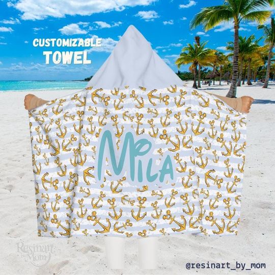 Cruise Hooded Towel, Beach Towel Gift, Summer Towel, Hooded Towel For Kids.