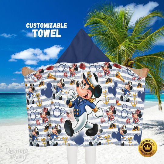 Cruise Hooded Towel, Beach Towel Gift, Summer Towel, Personalized Beach Towel, Custom Beach Towel With Name, Hooded Towel For Kids.