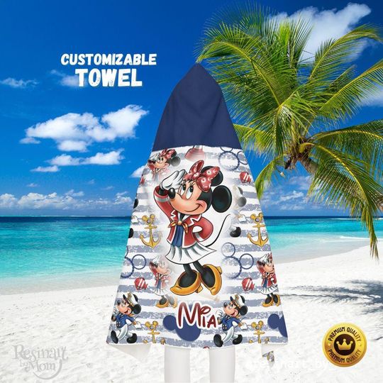 Cruise Hooded Towel, Beach Towel Gift, Summer Towel, Personalized Beach Towel, Custom Beach Towel With Name, Hooded Towel For Kids.