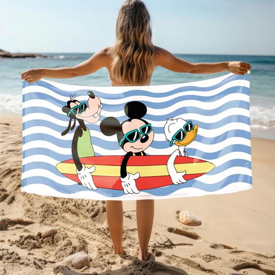 Disney Characters, Disney Towel, Mickey Towel, Donald Duck Towel, Goofy Towel, Kids' Birthday Towels, Summer Towel, Pool Towel, Bath Towel