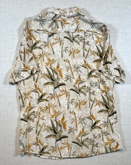 VTG  Jimmy Buffett Shirt Mens XL Tiki Time Tour Hawaiian Giant Button USA Rare