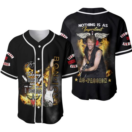 Bon Jovi Nothing Is As Important As Passion Custom Baseball Jersey Shirt
