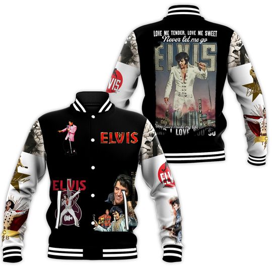Elvis Presley Music Baseball Jacket For Fan