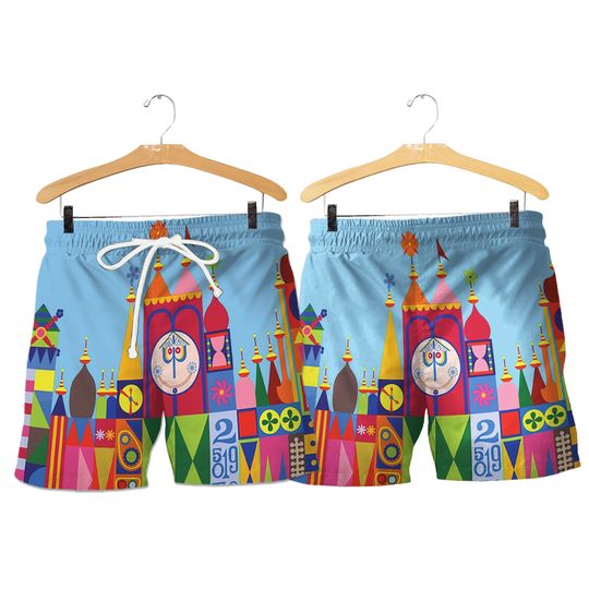 Its A Small World Theme Parks Inspired Hawaiian Shirt, Magic Kingdom Hawaii Shirt, Colorful Castle All Over Print Button Up, Gift For Family