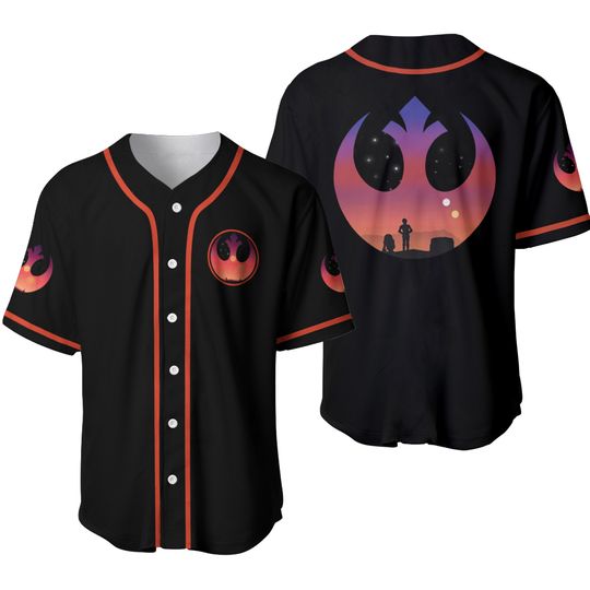 Halloween Tatooine Sunset Baseball Jersey, Star Wars Baseball Jersey, Tatooine Star Wars Baseball Jersey