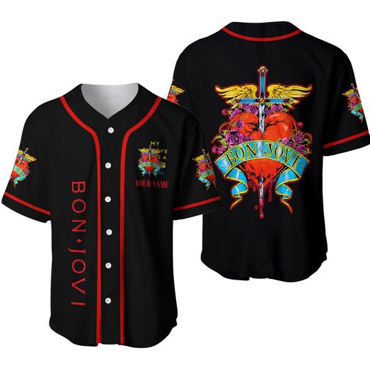 Bon Jovi Rock Band Custom Name Baseball Jersey Shirt Gift For Men Women