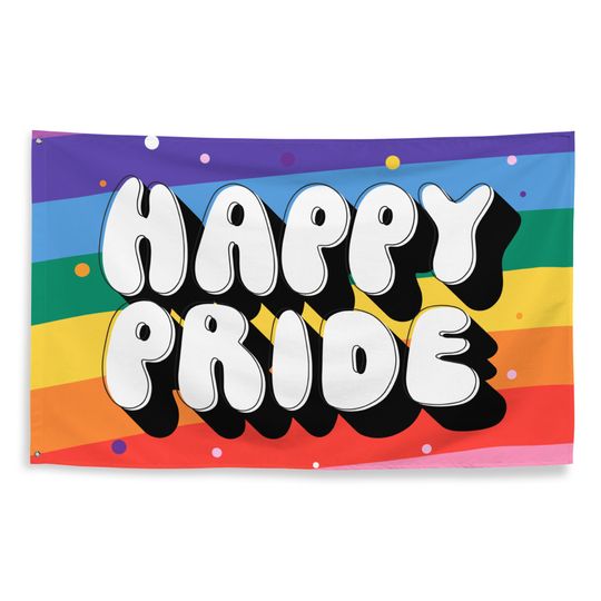 Happy Pride Flag, Pride Month Flag, Rainbow Flag, LGBTQ Flag, Gay Pride Flag, Pride Sign