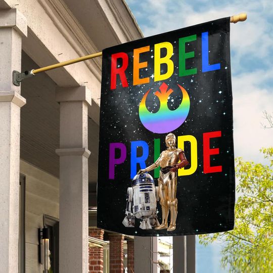 Star Wars Pride Flag, LGBTQ Rainbow Yard Decor, Rebel Alliance Fan Gift, Galaxys Edge Pride Month Flag, Inclusive Flag