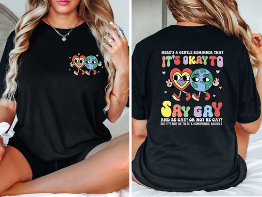 LGBTQ Awareness Shirt, Its Okay to Say Gay Pride Shirt, Pride Shirt, Pride Month Shirts, LGBTQ Shirt, Equality Shirt, Pride Support Shirt