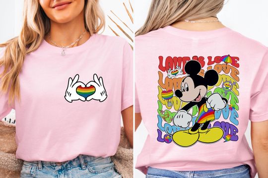 Love Is Love Shirt, Disney Mickey LBTQ Support T-shirt, Rainbow Flag Tee, Disney Gender Equality Shirt, WDW Rainbow Tee, Pride Month Shirt