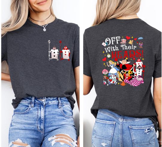 Alice In Wonderland Villain Off With Their Heads Shirt, Queen Of Hearts Villain, Card Soldiers, Disneyland Family Tees, Alice Fan Tees