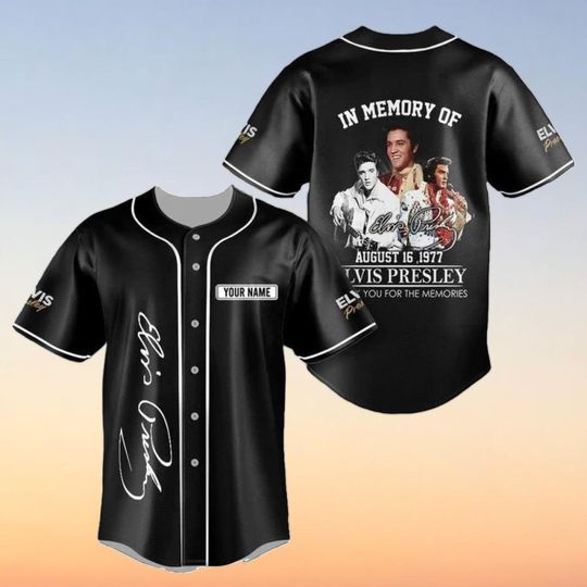 Personalized Elvis Presley Baseball Jersey, In Memory Of August 16 1977 Shirt, Elvis Tour Merch, Music Concert Tee, Gift For Fan