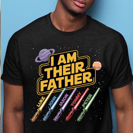 Personalized Fathers Day Png, I Am Their Father Png, Custom Starwars Dad Shirt With Kids Names,Father's Day Png,Cartoon Characters,Dad Shirt