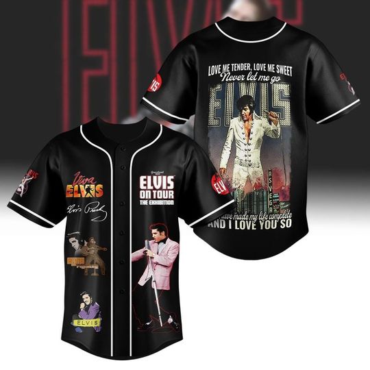 Elvis Presley Baseball Jersey, Elvis The King Of Rock Jersey For Fan, Elvis 90th Anniversary Shirt, Rock N Roll Music Gift For Fan