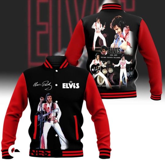 Elvis Presley 2025 Baseball Jacket, King Of Music 90s Jacket Men, King Of Rock And Roll Shirt, Elvis Jacket For Concert, Gift For Elvis