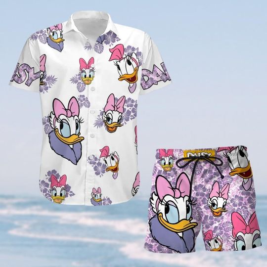 Daisy Duck Button Shirt And Short, Disney Girls Trip Shirt, Disneyland Matching Shirt, Magic Kingdom Shirt, Birthday Gift For Her
