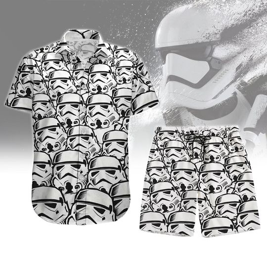 Stormtrooper Hawaiian Shirt, Star Wars Button Up Shirt, Stormtrooper Men Short, Disney Movie Vacation Shirt, Star Wars Day Gift