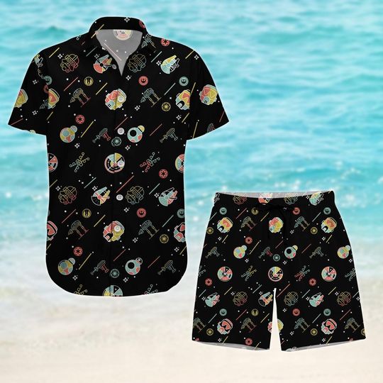 Star Wars Button Shirt, Darth Vader Hawaiian Shirt, Starship Summer Shirt, Spaceship Button Up Shirt, Magic Kingdom Shirt, Gift For Fan