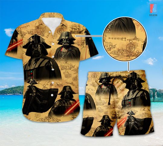 Starwars Darth Vader Pirate of Caribbean Hawaii Shirt, Anakin Skywalker Hawaiian Shirt, Summer Button Up Hawaiian Shirt, Starwars Hawaii