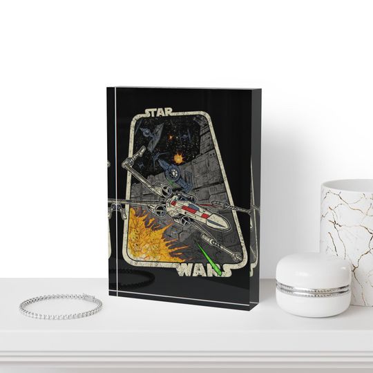 Star Wars Photo Block - Father's Day Gift - Gift For Him - Home Decor - Battle at the Death Star