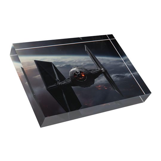 Star Wars Photo Block - Father's Day Gift - Gift For Him - Home Decor - Imperial TIE Fighter