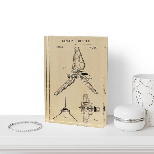 Star Wars Photo Block - Father's Day Gift - Gift For Him - Home Decor - Imperial Shuttle