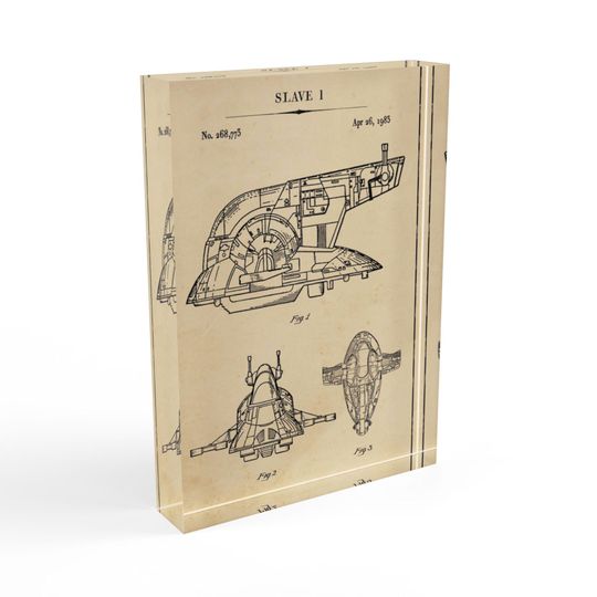 Star Wars Photo Block - Father's Day Gift - Gift For Him - Home Decor - Slave I