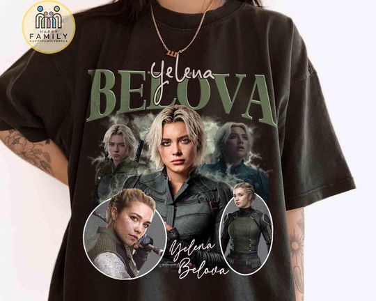 Yelena Belova Black Widow Vintage 90s Bootleg Shirt, Thunderbolts Movie Shirt, Florence Pugh Shirt, Marvel Poster Tee,  Avengers Campus