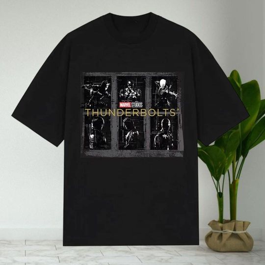 Thunderbolts Black T-Shirt for Adults, Yelena Belova BUCKYY Bn Barnes Movie Fan Shirt