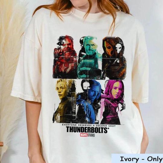 Marvel Thunderbolts 2025 Everyone deserves a second shot T-Shirt, Marvel Holiday Gift, Marvel Yelena Belova  BUCKYY Bn Barnes Shirt, MCU Fan Tee