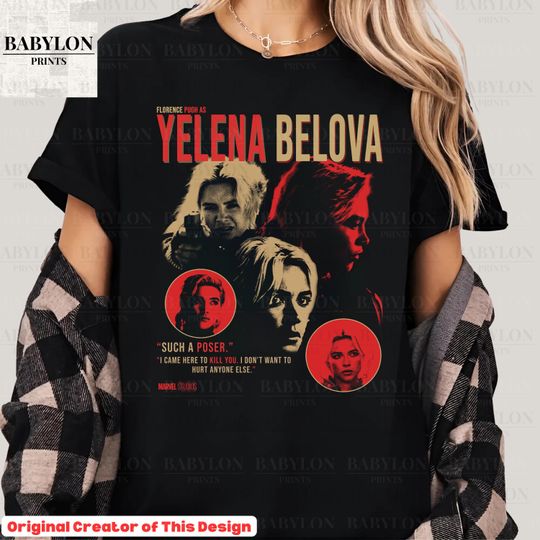 Yelena Belova Shirt Marvel Movie Shirt Disney Sweatshirt Thunderbolts Shirt Gift Florence Pugh Shirt Marvel Poster Tee Avengers Campus shirt