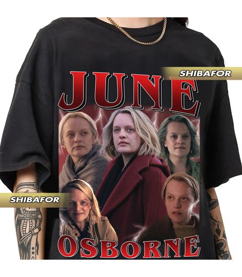 Elisabeth Moss as June Osborne Handmaid's Tale Retro 90s style Vintage raptee Shirt
