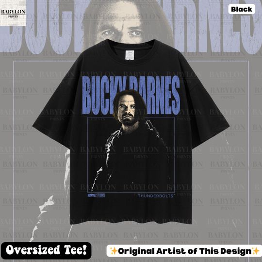 Oversized BUCKYY Bn BARNES T Shirt, Vintage BUCKYY Bn Barnes Vintage Shirt, BUCKYY Bn Barnes Thunderbolts Tshirt, Winter Soldier Thunderbolts MCU Tee