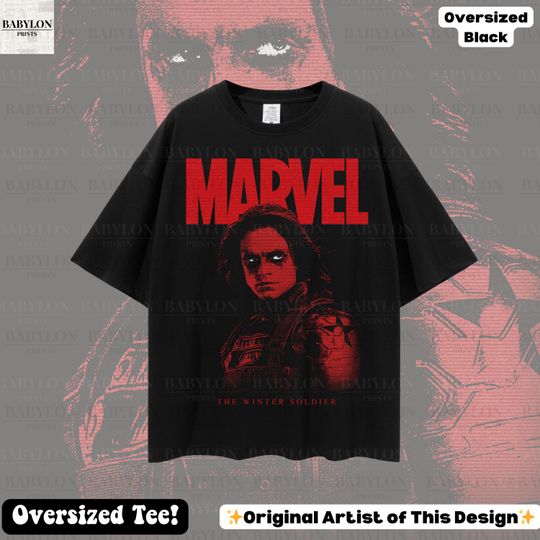 Oversized Winter Soldier T Shirt BUCKYY Bn Barnes Vintage Shirt Retro Marvel Thunderbolts Tshirt BUCKYY Bn Barnes Winter Soldier Sebastian Stan Tee