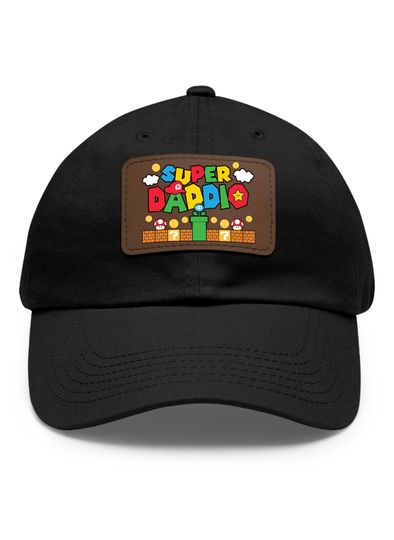 Super Daddio Hat, Daddio with Leather Patch, Father's Day Gift, Dad Hat, Best Dad Gift, Super Daddy Hat, Father Gift Hat, Gamer Dad Gift Hat