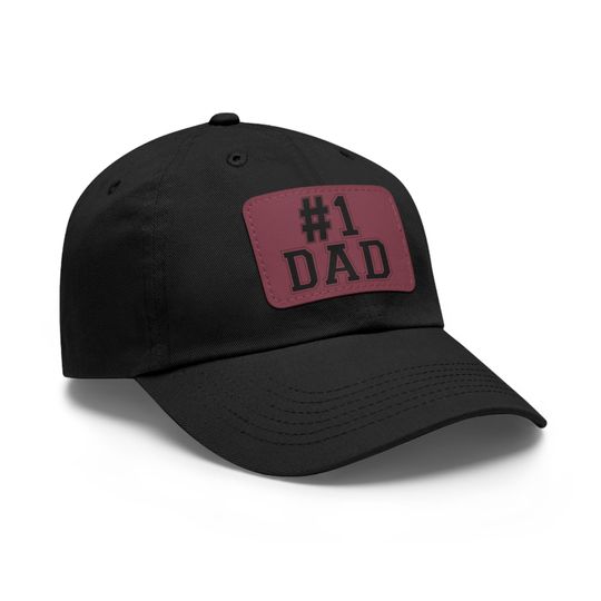 No 1 Dad Hat, Father's Day Gift Hat, Funny Dad Cap, New Dad Hat, Fathers Day Gift Idea, New Dad Announcement Gift,Dad Hat with Leather Patch