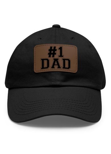 Number 1 Dad Hat, Funny New Dad Cap, New Dad Hat, Fathers Day Gift Idea, New Super Dad Announcement Hat, Dad Hat with Leather Patch,Dad Gift