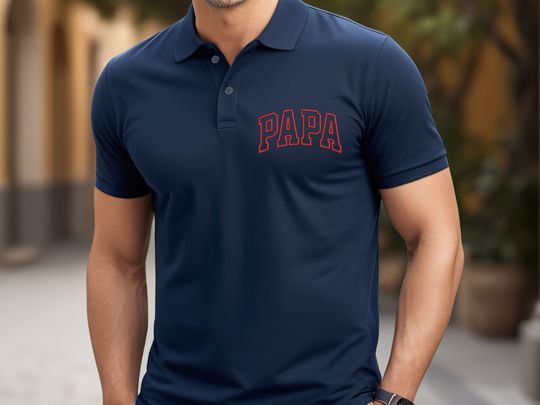 Papa Embroidery Shirt,Father Day Gift,Father Embroidery Shirt,Father Birthday Gift,Papa Polo Shirt,Funny Father Polo