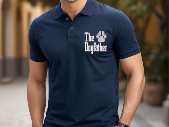 Dad Embroidery Shirt,Father Day Gift,Father Embroidery Shirt,Father Birthday Gift,Dog Father Polo Shirt,Funny Father Polo