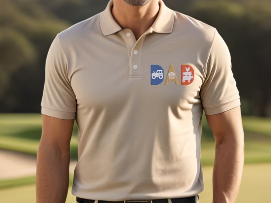 Father Farmer Embroidery Shirt,Father Day Gift,Father Embroidery Shirt,Father Birthday Gift,Father Farmer Polo Shirt,Funny Father Polo